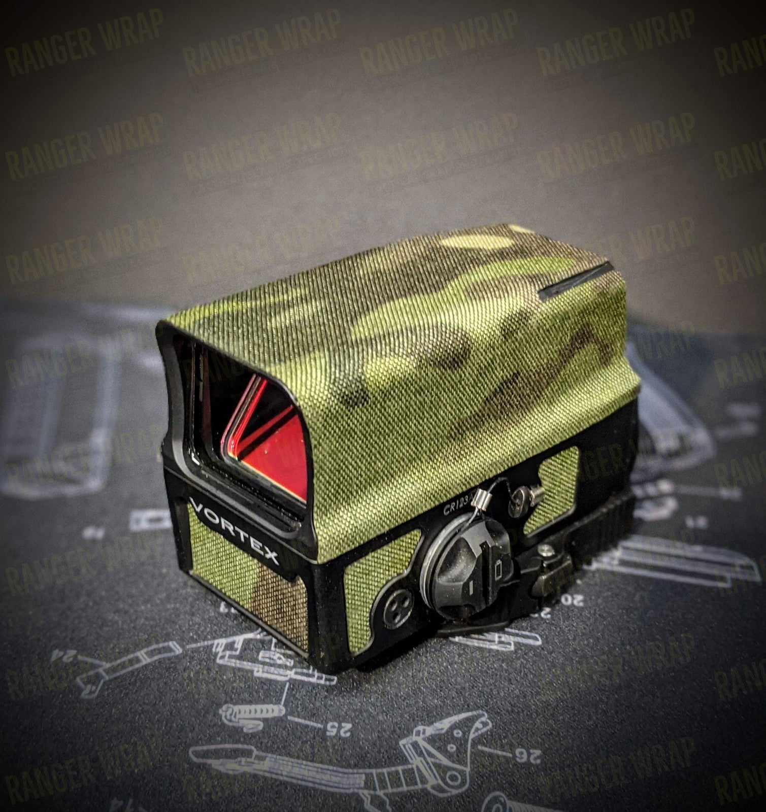 Cordura optic wrap installed on a Vortex optic